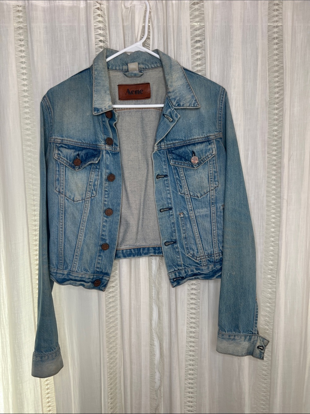 ACME Light Blue Cropped Denim Jacket